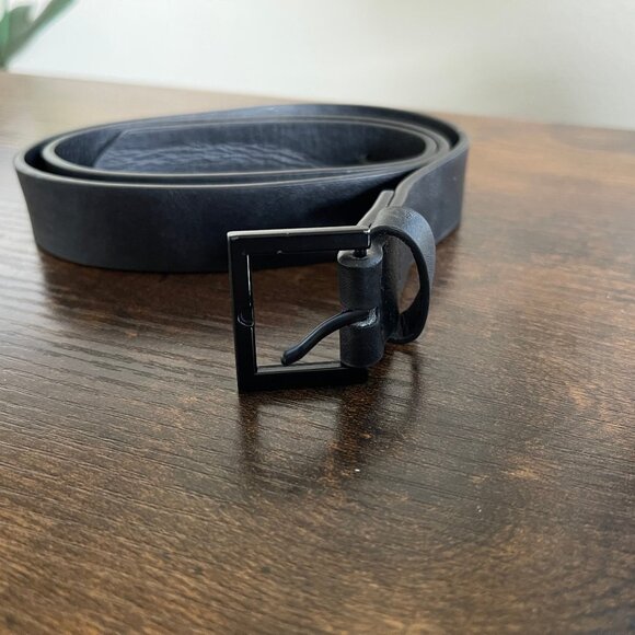 ASOS Black Faux Leather Belt XXS/XS Women’s Adjustable Square Buckle Slim Waist - Picture 1 of 6